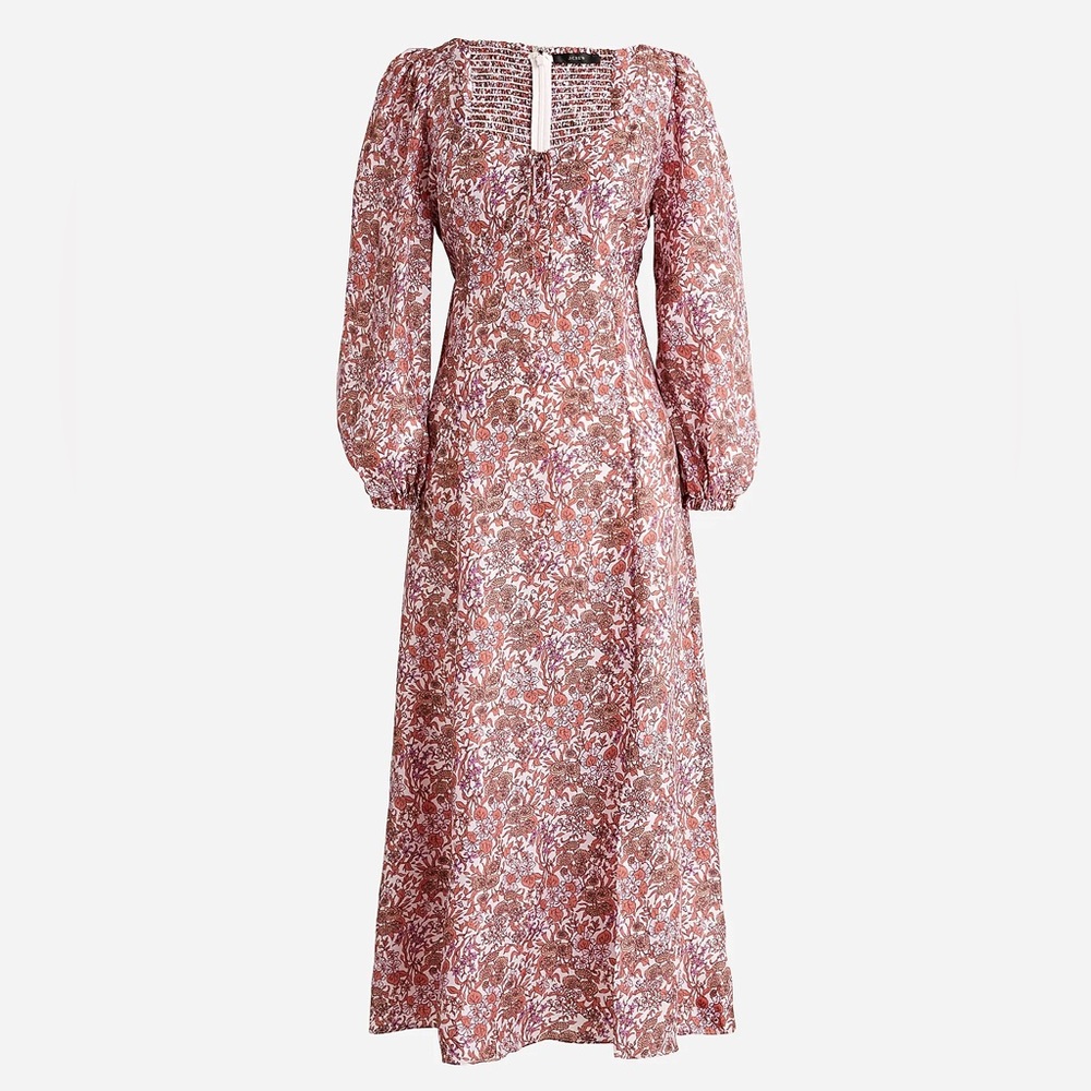 J. Crew Sweetheart long-sleeve midi dress in fête floral - Picture 1 of 4